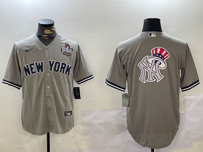 Men New York Yankees Blank Grey Game 2024 Nike MLB Jersey style 10279->new york yankees->MLB Jersey